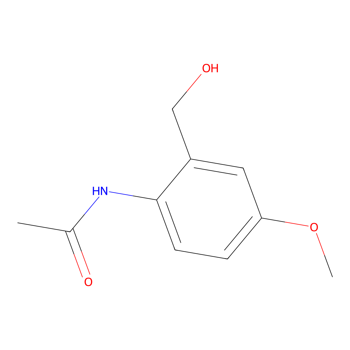 N-[2-(hydroxymethyl)-4-methoxyphenyl]acetamide molecular structure, CAS 1034737-26-2
