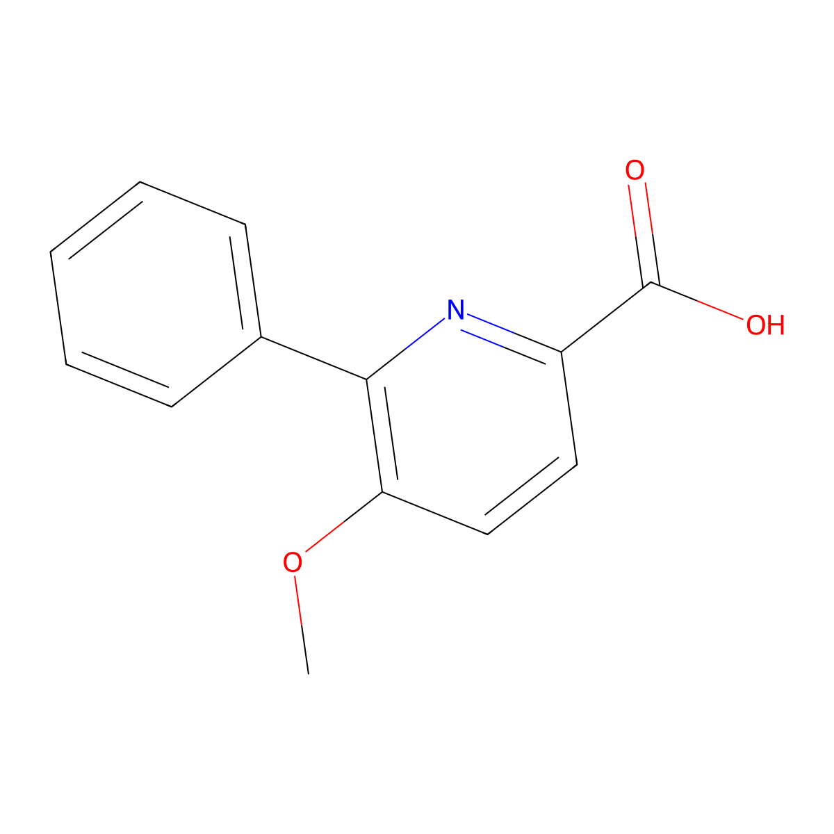 5-Methoxy-6-phenyl-2-pyridinecarboxylic acid molecular structure, CAS 1034737-72-8