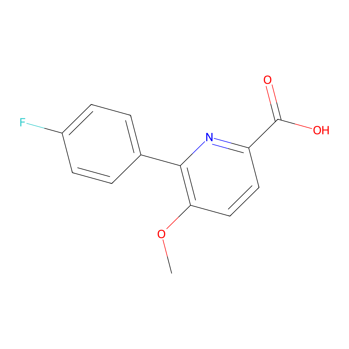 6-(4-Fluorophenyl)-5-methoxy-2-pyridinecarboxylic acid molecular structure, CAS 1034737-75-1