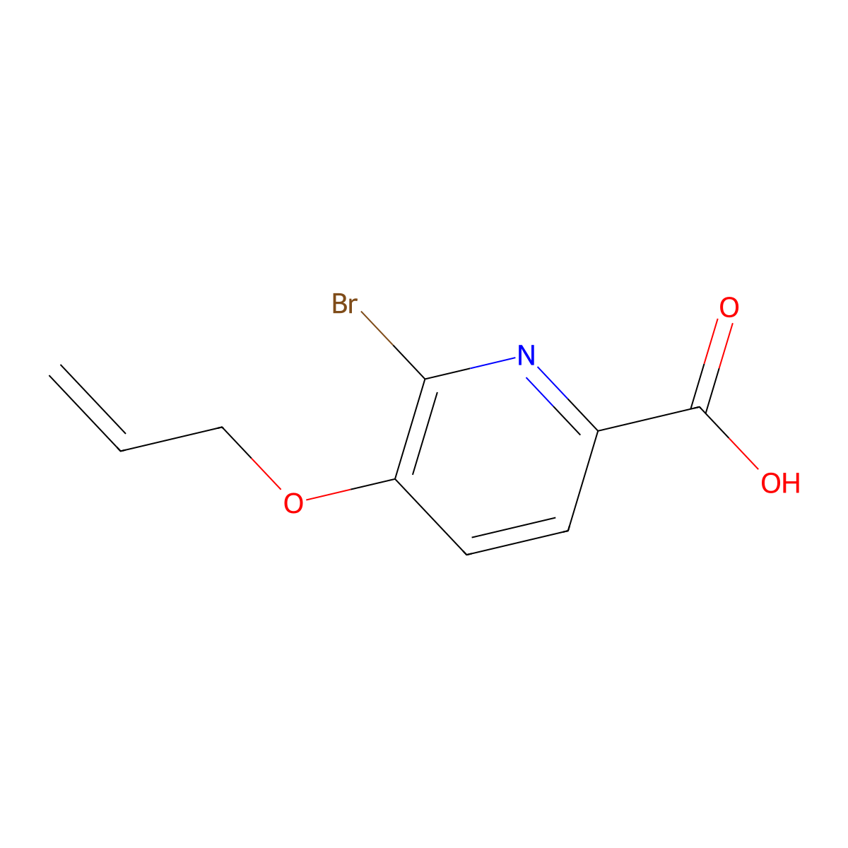 5-(Allyloxy)-6-bromo-2-pyridinecarboxylic acid molecular structure, CAS 1034737-81-9