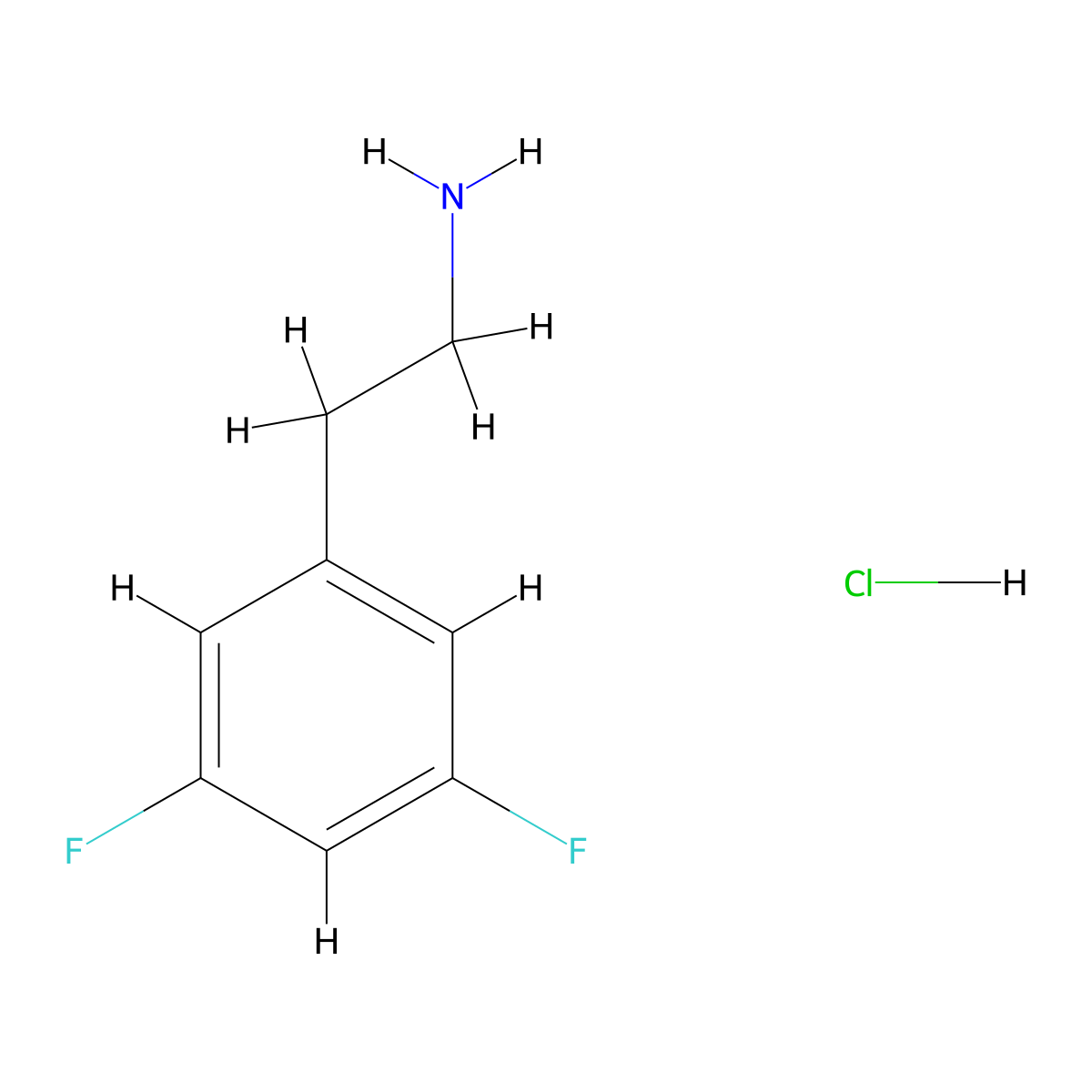 2-(3,5-Difluorophenyl)ethanamine hydrochloride molecular structure, CAS 1034758-47-8