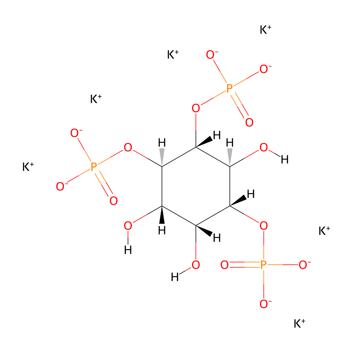 D-myo-Inositol 1,4,5-trisphosphate hexapotassium salt molecular structure, CAS 103476-24-0