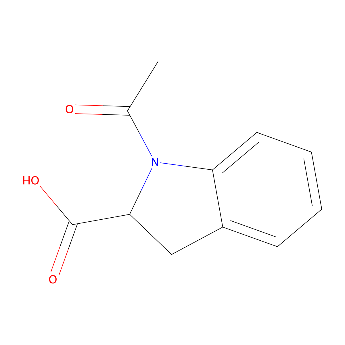 (R)-1-Acetylindoline-2-carboxylic acid molecular structure, CAS 103476-80-8