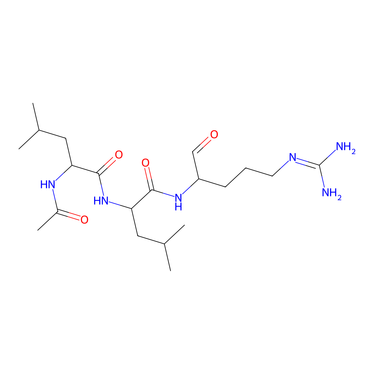 Leupeptin molecular structure, CAS 103476-89-7