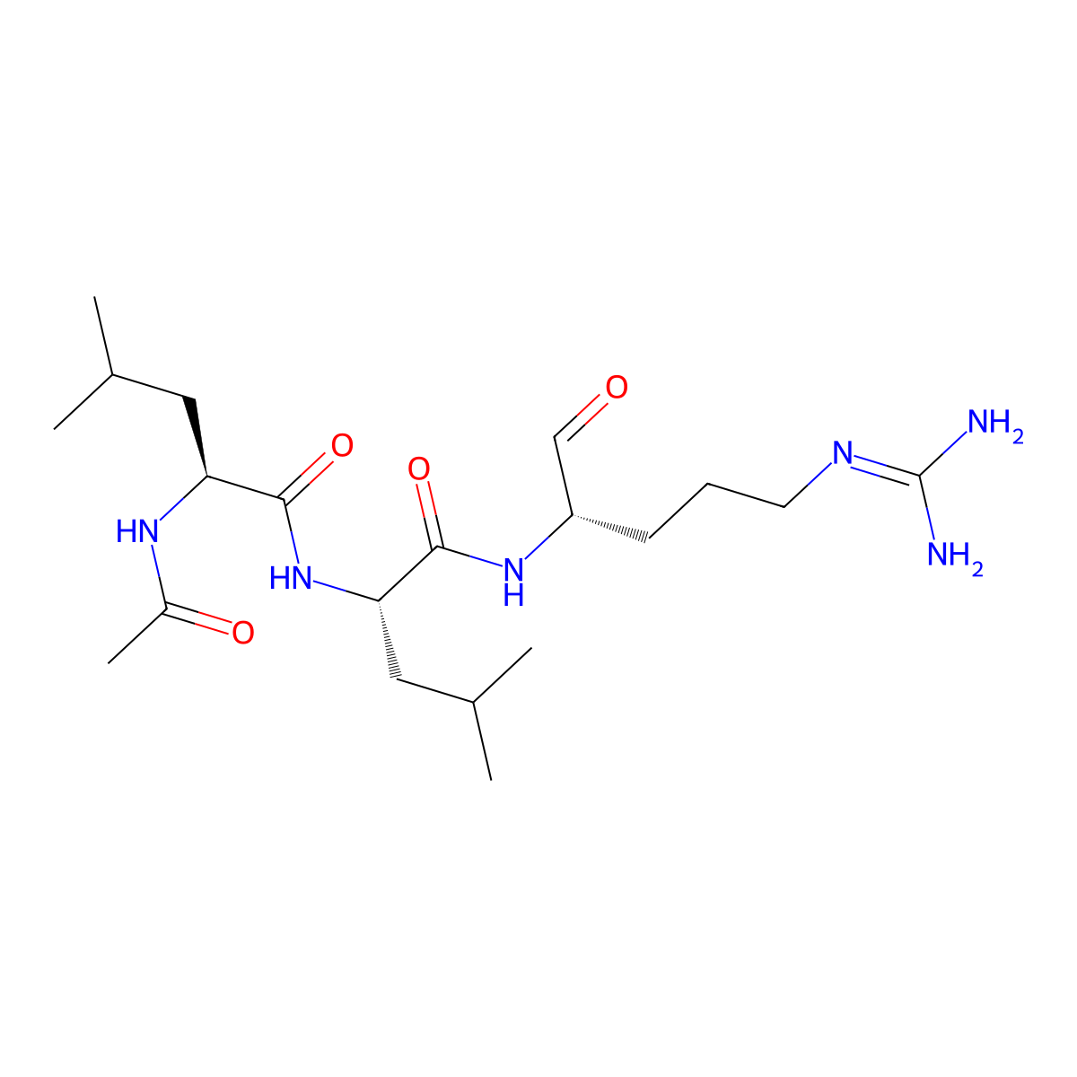 Leupeptin molecular structure, CAS 103476-89-7