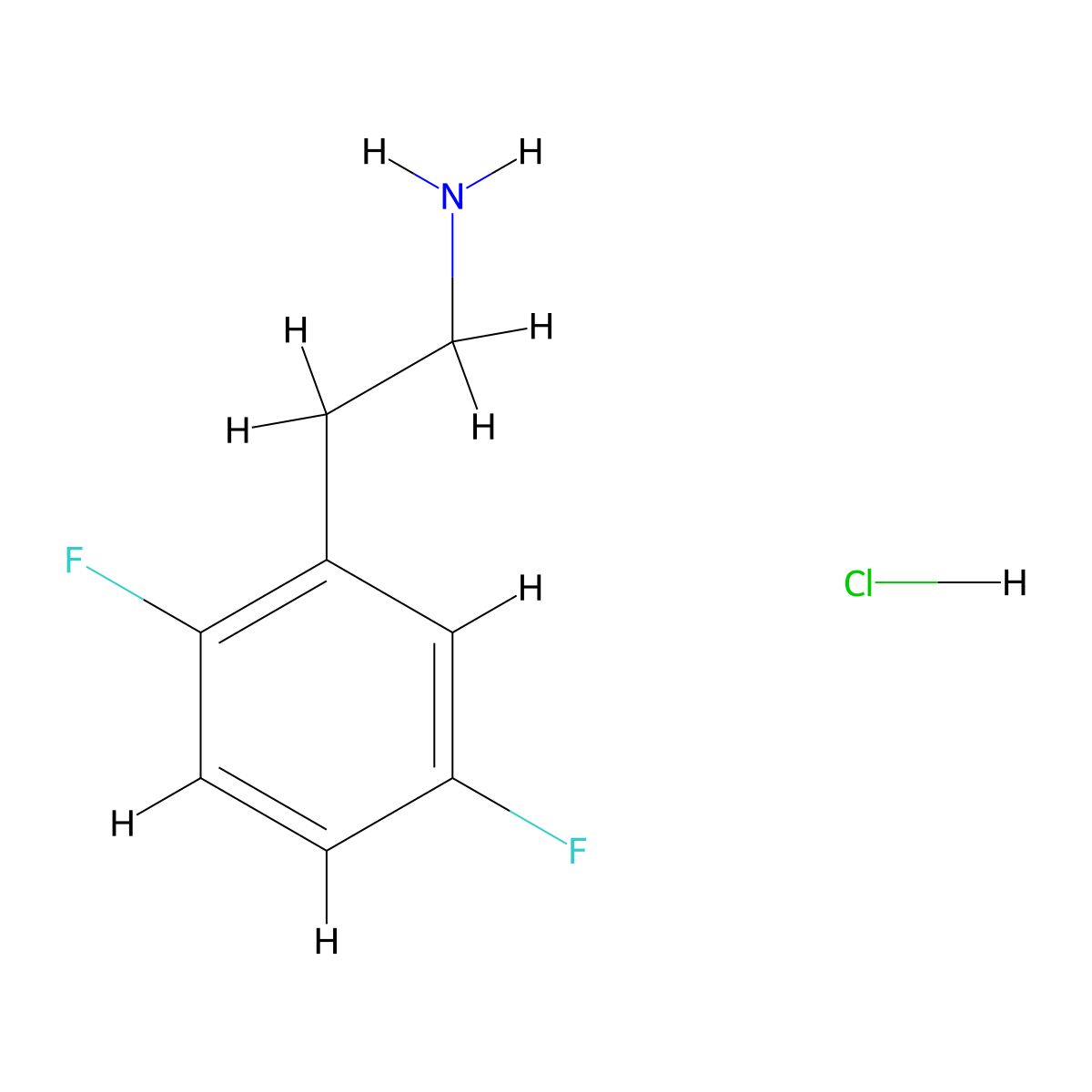 2-(2,5-Difluorophenyl)ethan-1-amine hydrochloride molecular structure, CAS 1034764-46-9