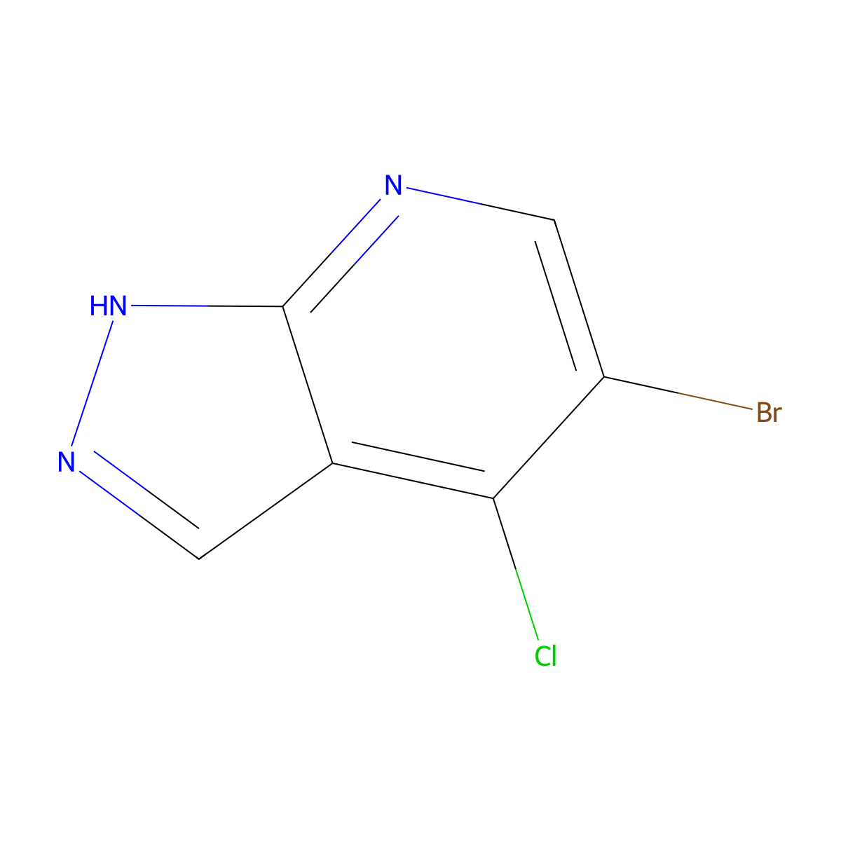 5-Bromo-4-chloro-1H-pyrazolo[3,4-b]pyridine molecular structure, CAS 1034769-88-4