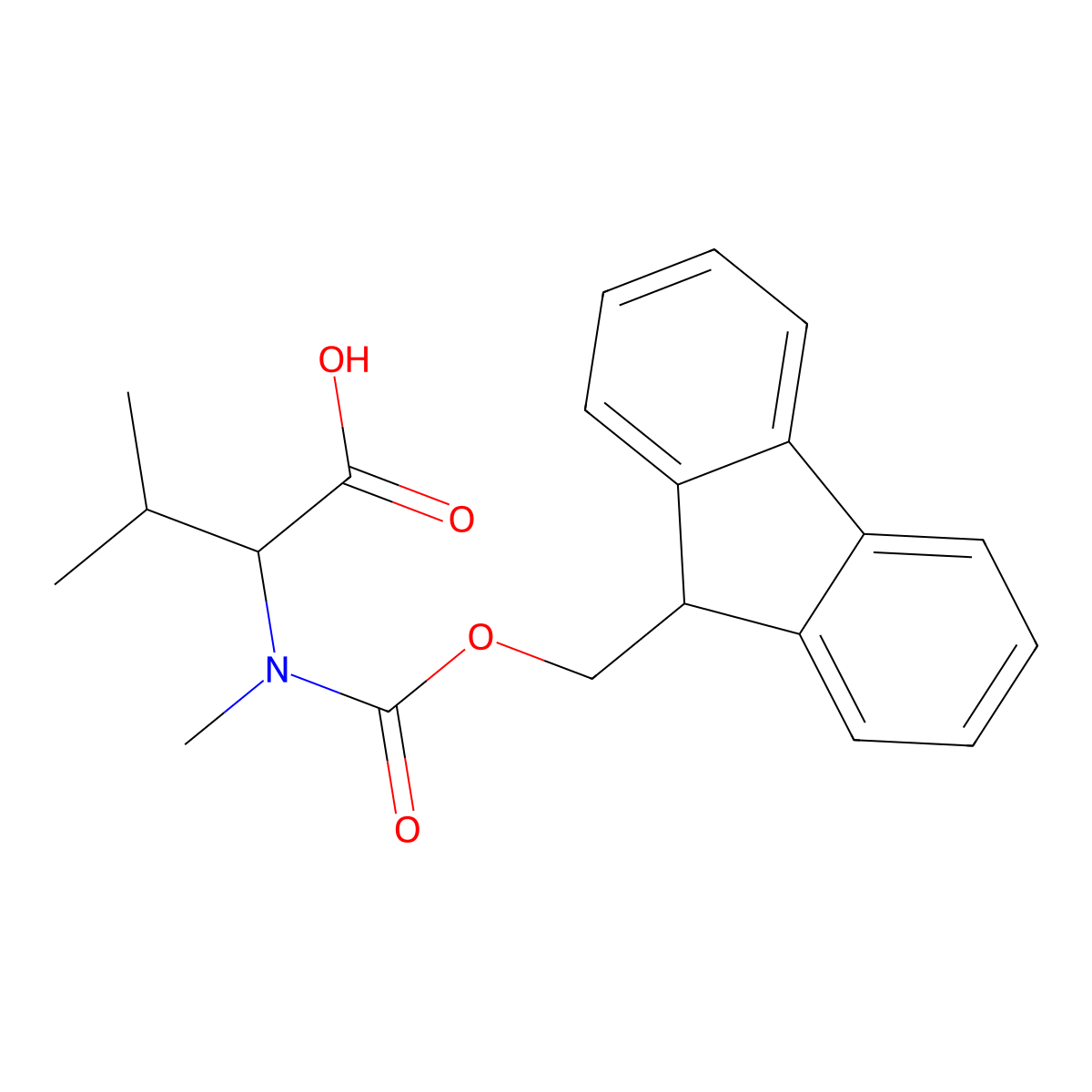 N-alpha-(9-Fluorenylmethyloxycarbonyl)-N-alpha-methyl-D-valine molecular structure, CAS 103478-58-6