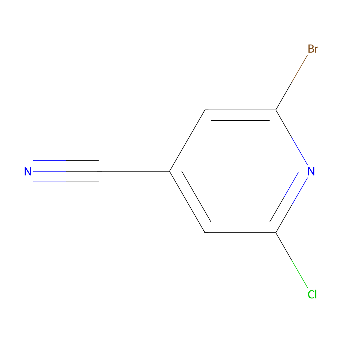 2-Bromo-6-chloroisonicotinonitrile molecular structure, CAS 1034827-21-8