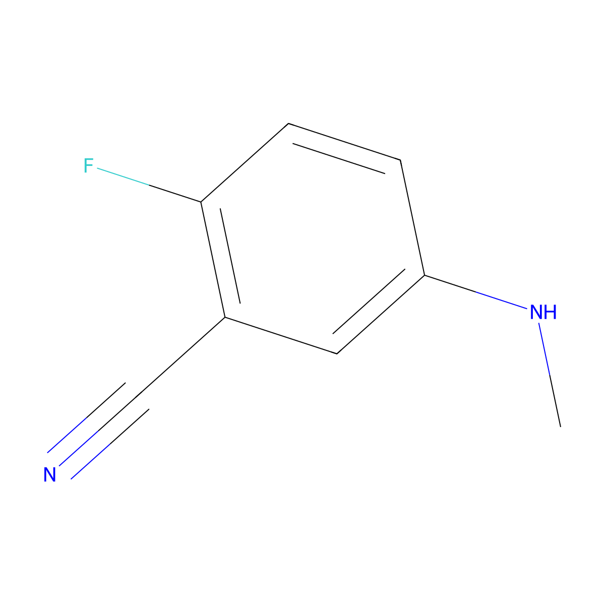 2-Fluoro-5-(methylamino)benzonitrile molecular structure, CAS 1034864-65-7