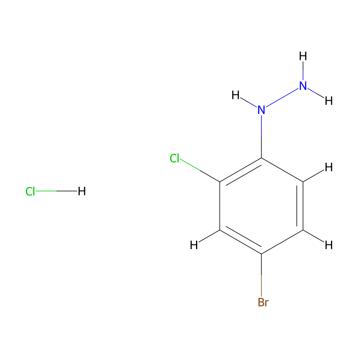 (4-Bromo-2-chlorophenyl)hydrazine hydrochloride molecular structure, CAS 1034891-38-7