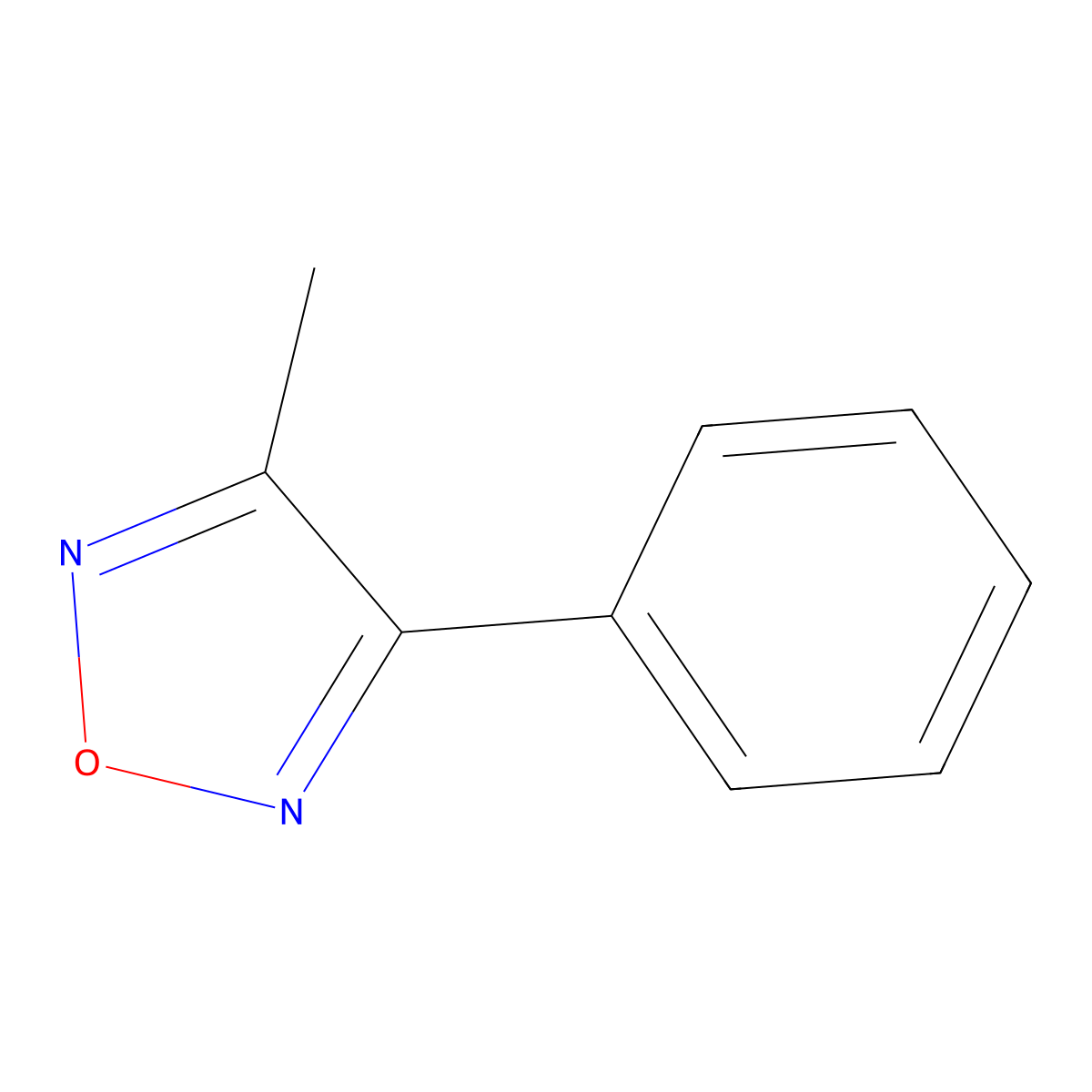 3-Methyl-4-phenylfurazan molecular structure, CAS 10349-09-4