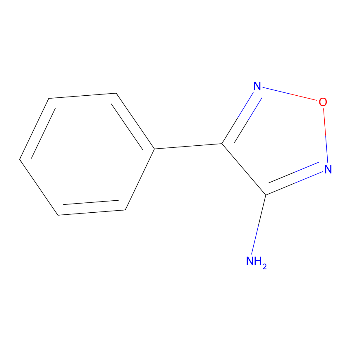 4-Phenyl-1,2,5-oxadiazol-3-amine molecular structure, CAS 10349-14-1