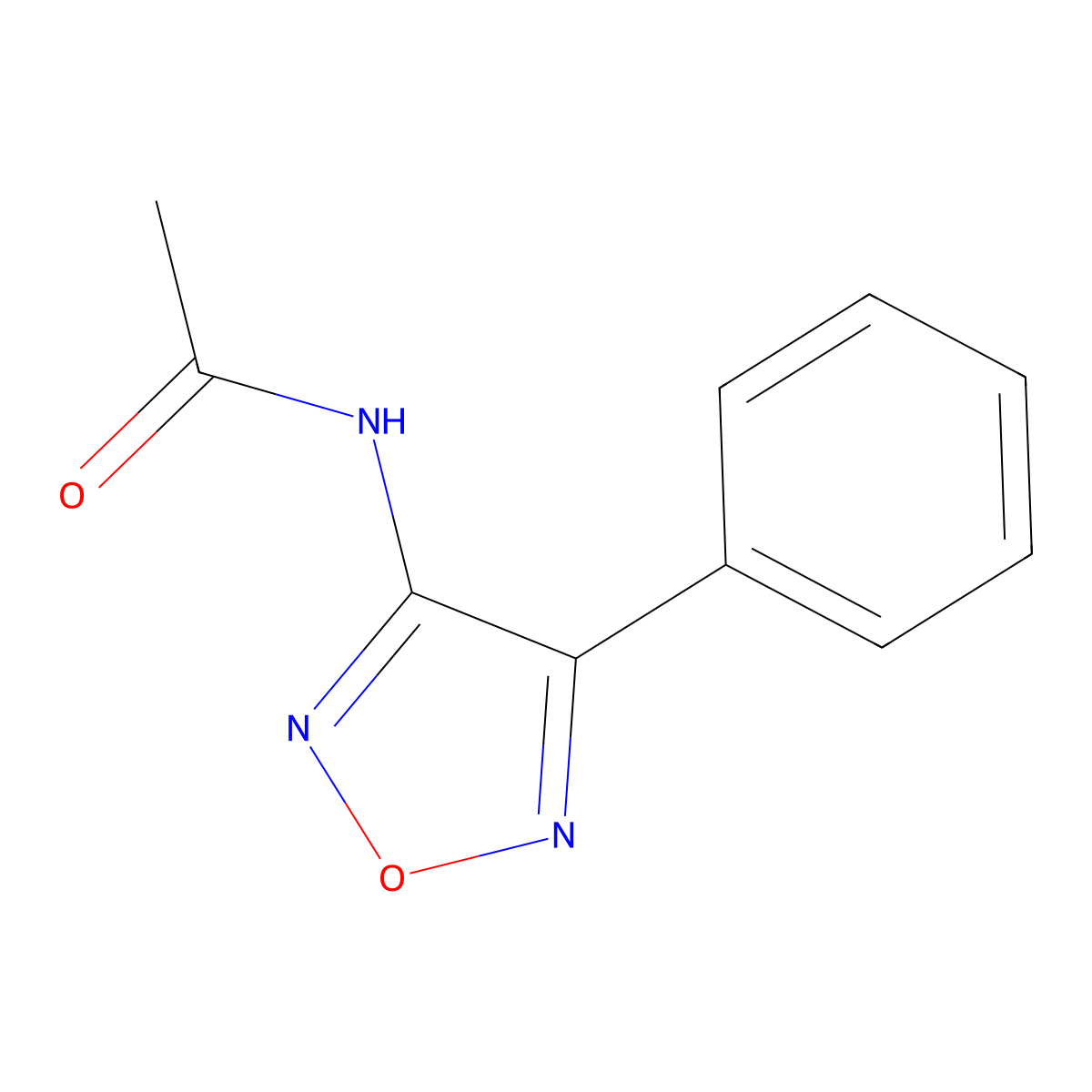 N-(4-phenyl-1,2,5-oxadiazol-3-yl)acetamide molecular structure, CAS 10349-15-2
