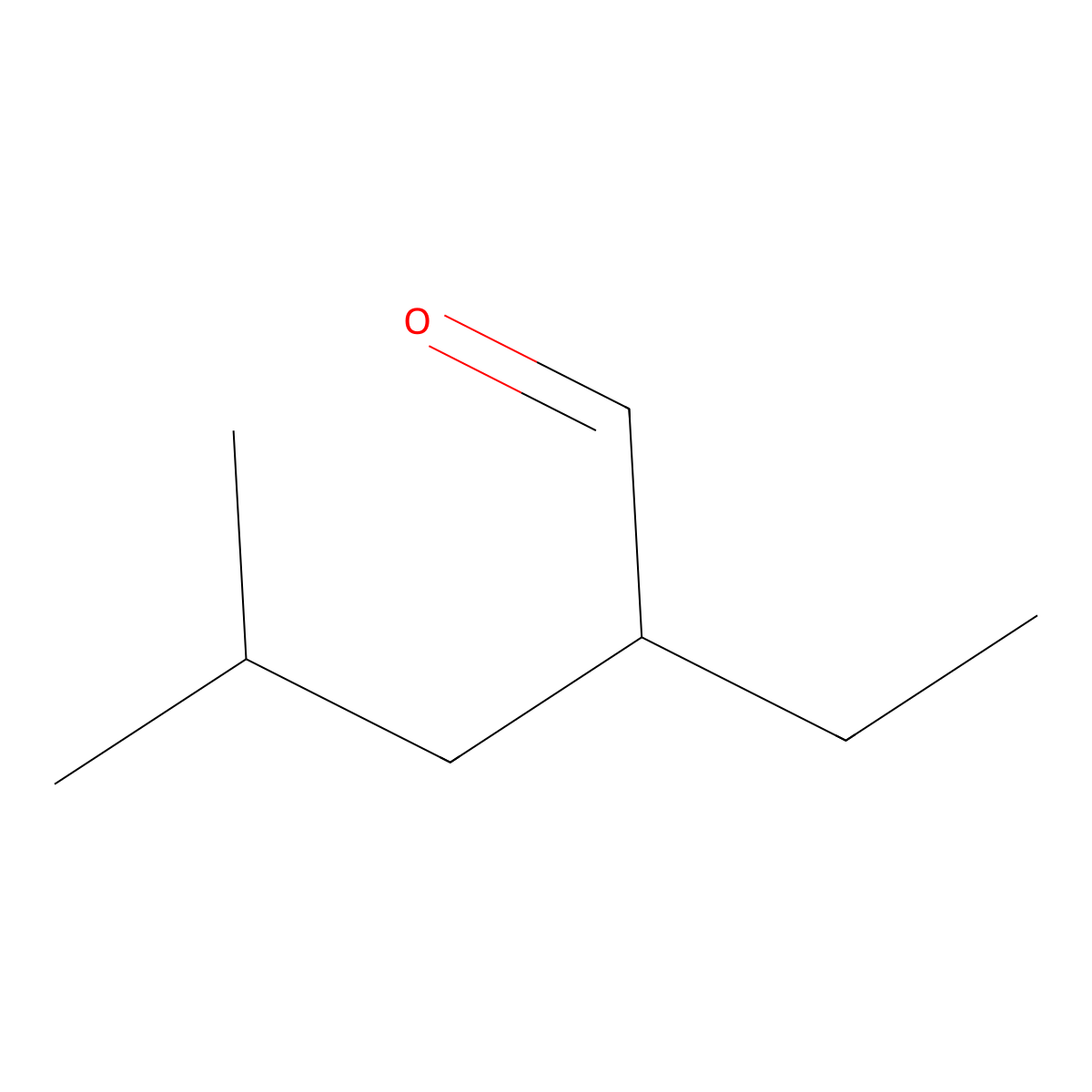 2-Ethyl-4-methylpentanal molecular structure, CAS 10349-95-8