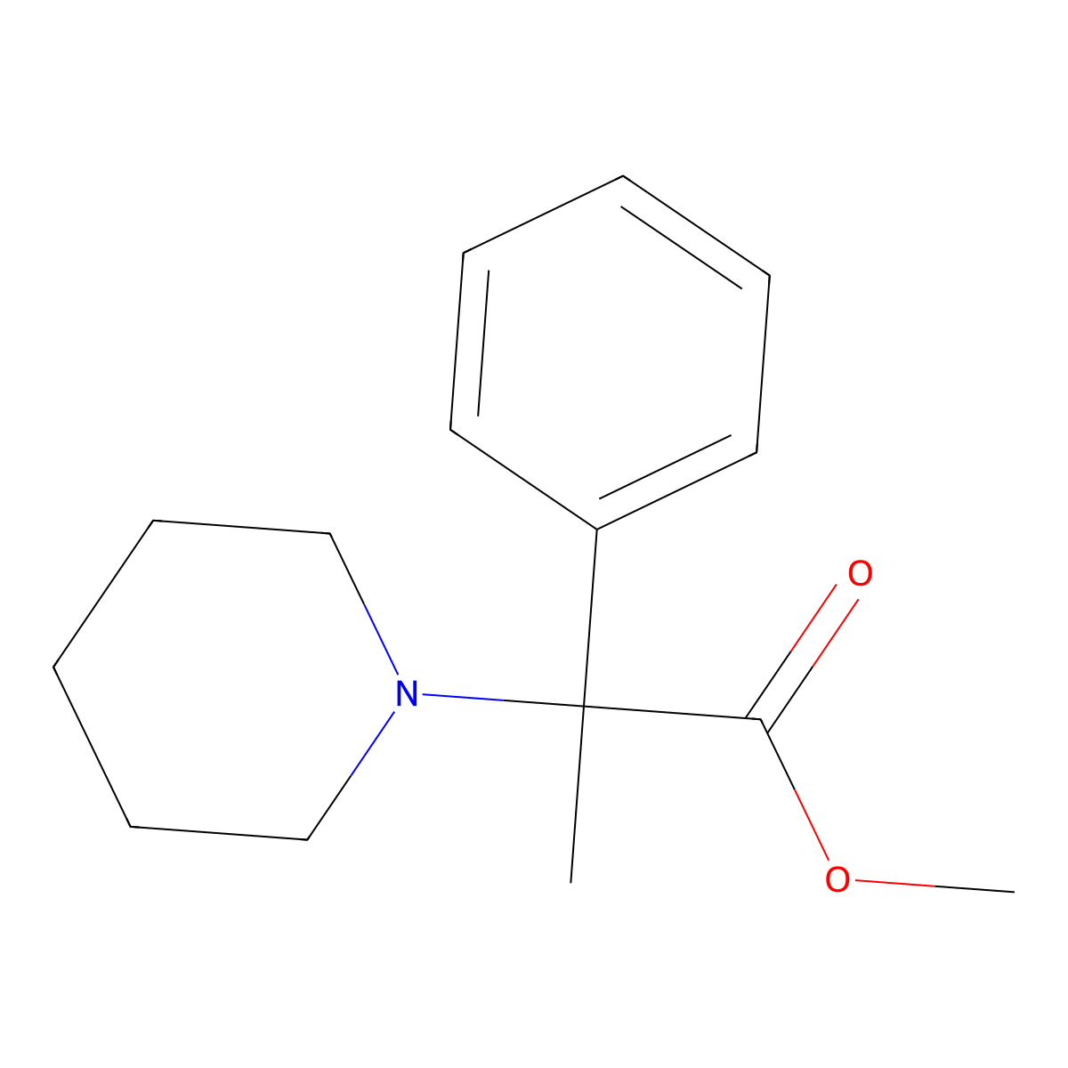 Methyl 2-phenyl-2-piperidin-1-ylpropanoate molecular structure, CAS 1034912-50-9