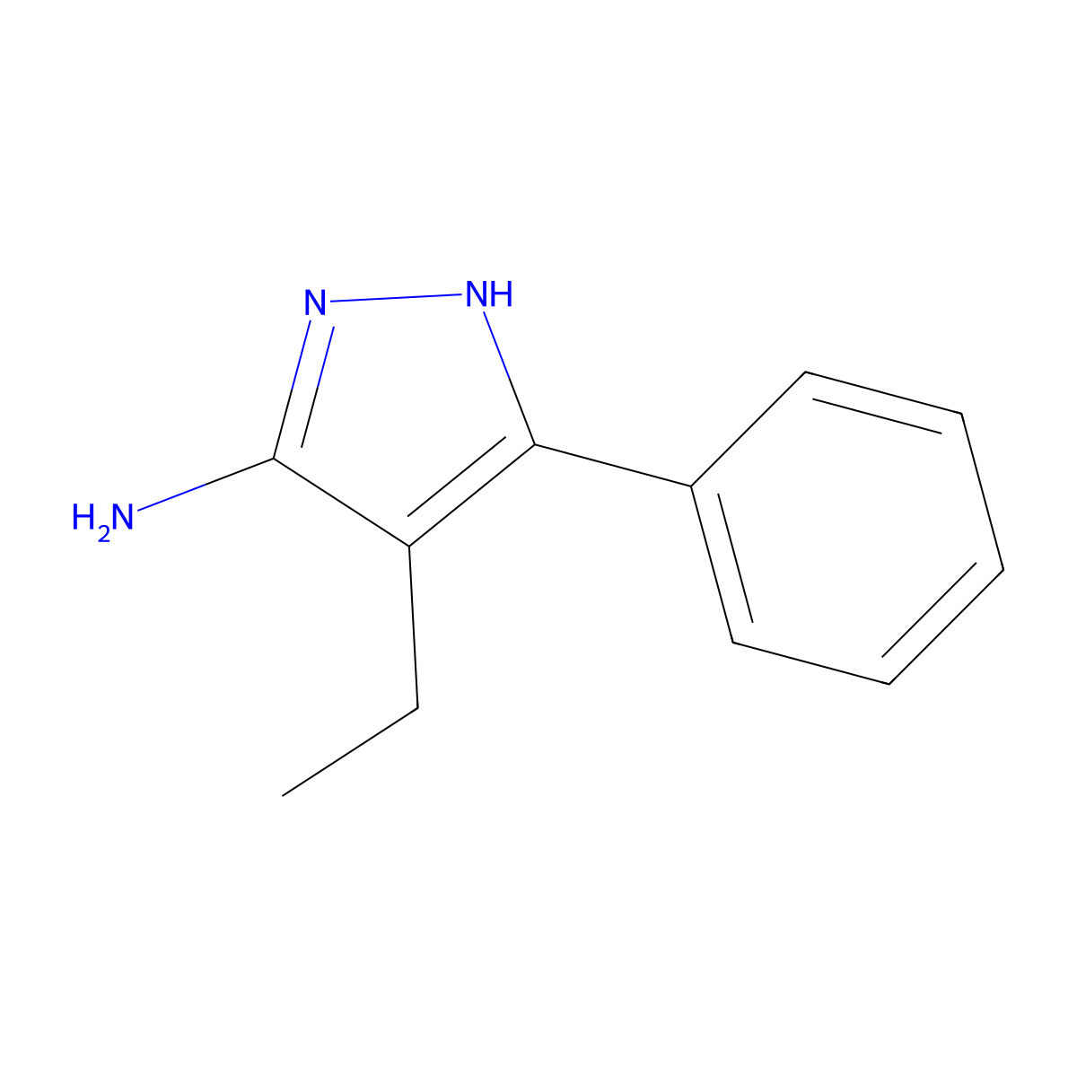 4-Ethyl-3-phenyl-1H-pyrazol-5-amine molecular structure, CAS 103492-43-9