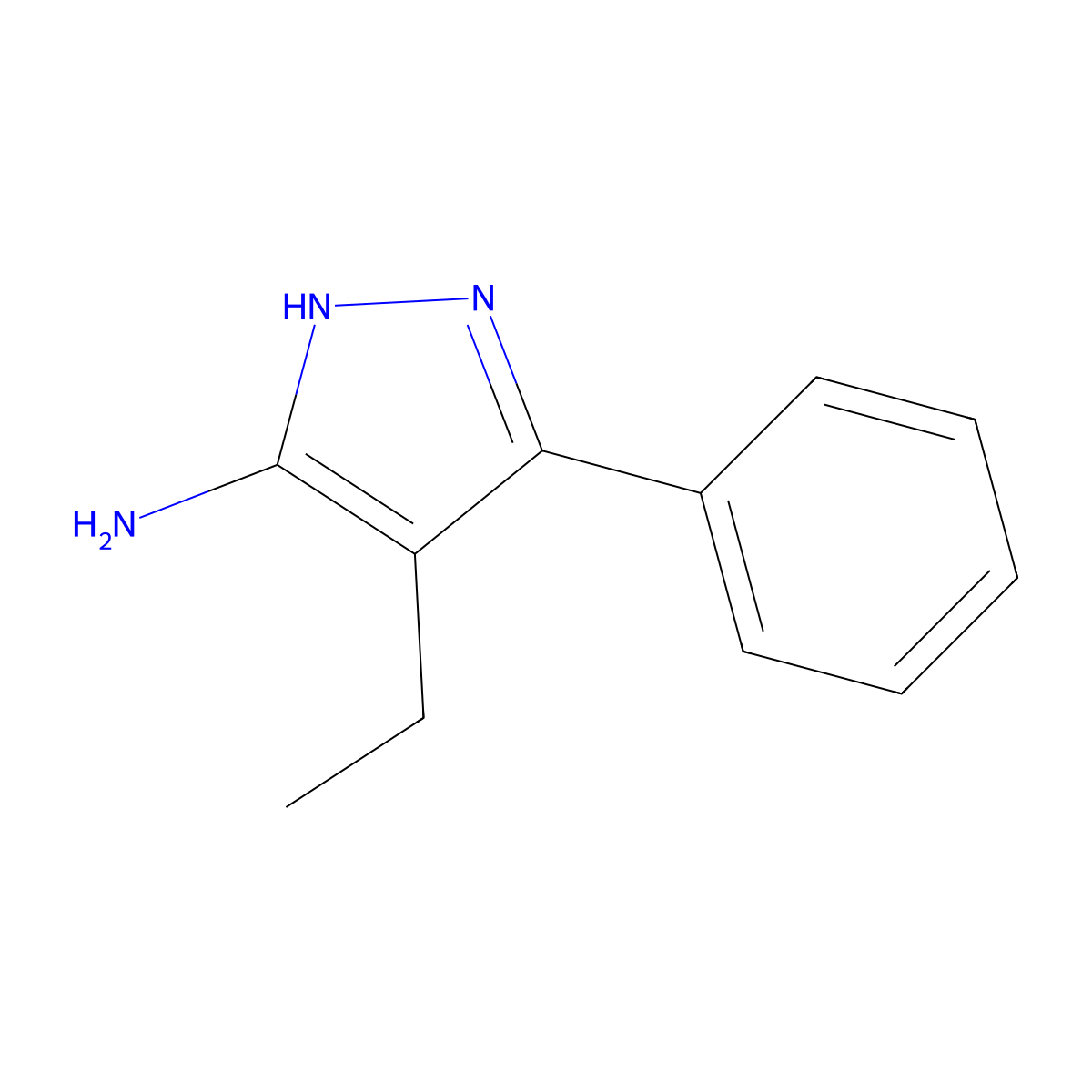 4-Ethyl-3-phenyl-1H-pyrazol-5-amine molecular structure, CAS 103492-43-9