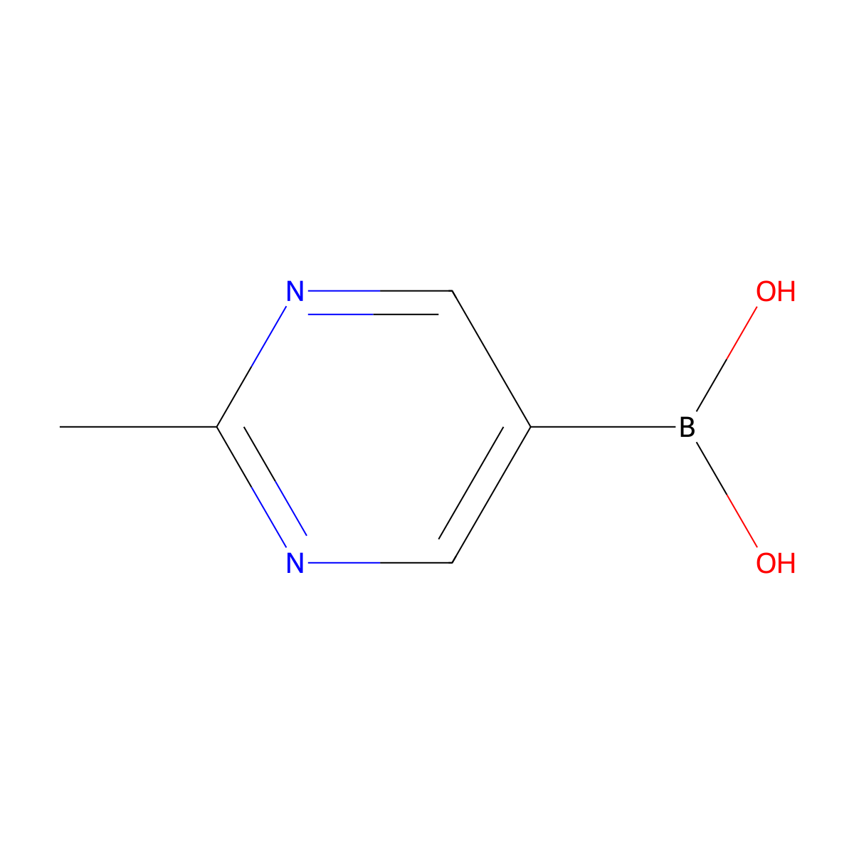 2-Methylpyrimidine-5-boronic acid molecular structure, CAS 1034924-06-5