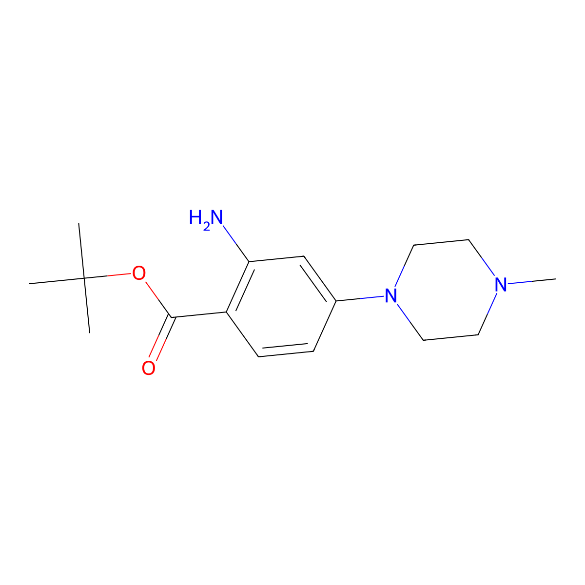 2-Amino-4-(4-methylpiperazin-1-yl) benzoic acid tertbutyl ester molecular structure, CAS 1034975-35-3