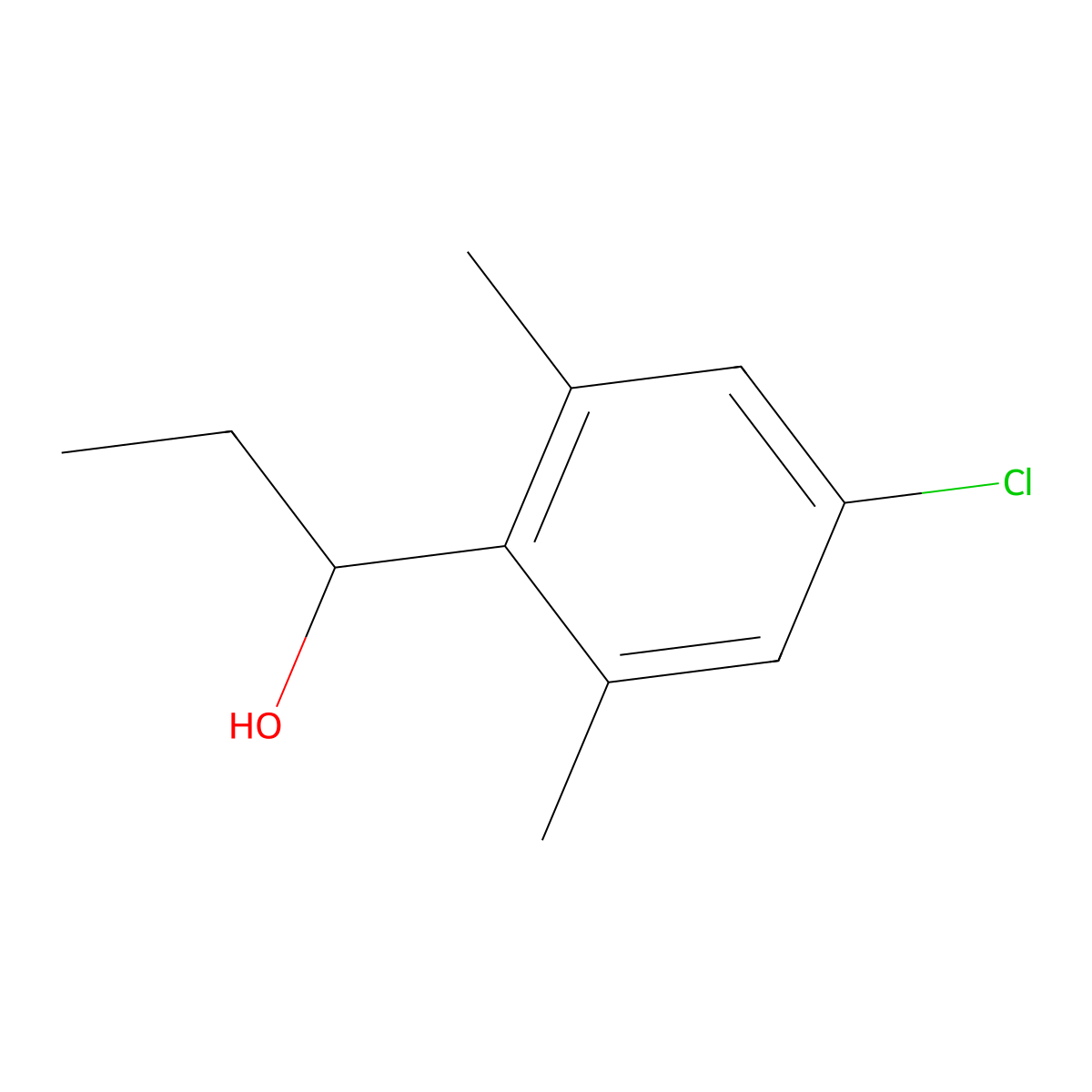 1-(4-Chloro-2,6-dimethylphenyl)propan-1-ol molecular structure, CAS 1034980-68-1