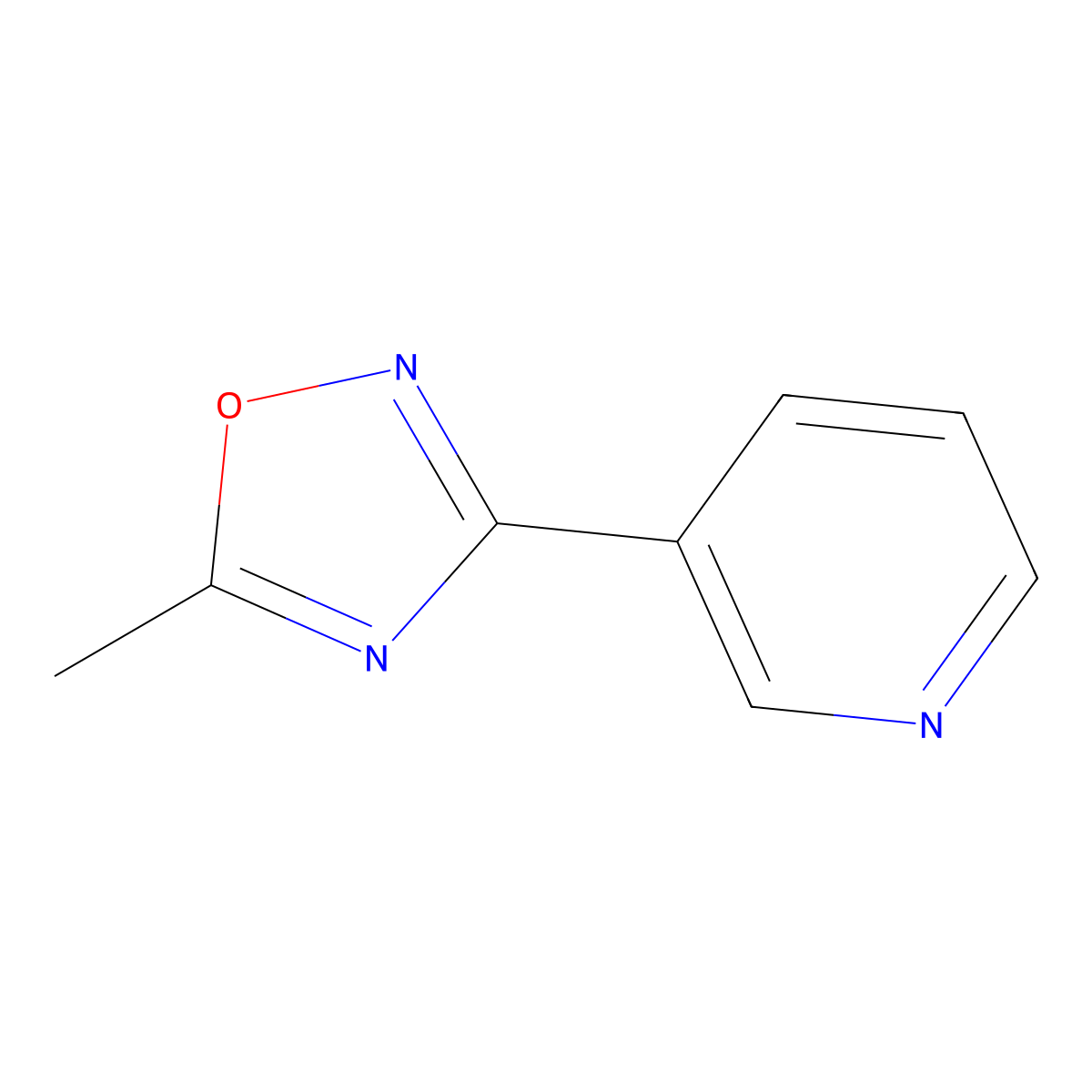 3-(5-Methyl-1,2,4-oxadiazol-3-yl)pyridine molecular structure, CAS 10350-69-3