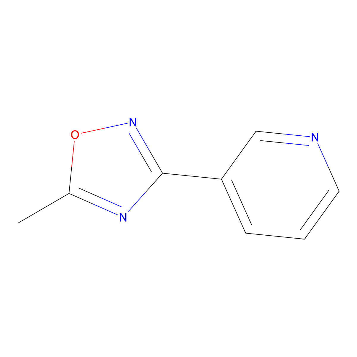 3-(5-Methyl-1,2,4-oxadiazol-3-yl)pyridine molecular structure, CAS 10350-69-3