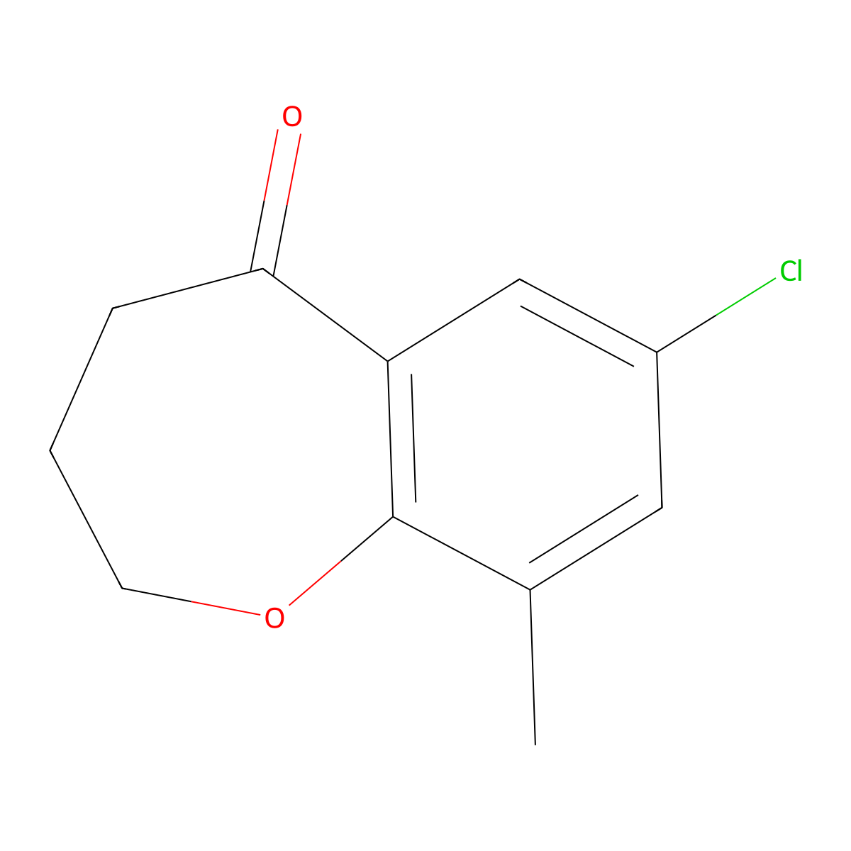 7-Chloro-9-methyl-3,4-dihydro-2H-benzo[b]oxepin-5-one molecular structure, CAS 103501-83-3
