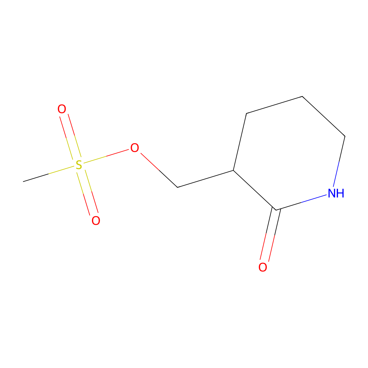 (2-Oxopiperidin-3-yl)methyl methanesulfonate molecular structure, CAS 1035042-29-5