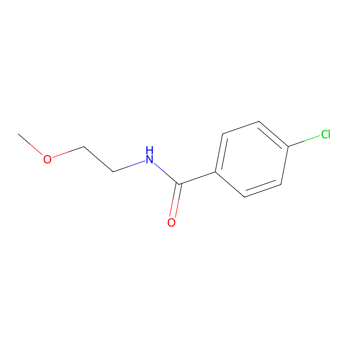 4-chloro-N-(2-methoxyethyl)benzamide molecular structure, CAS 103505-20-0