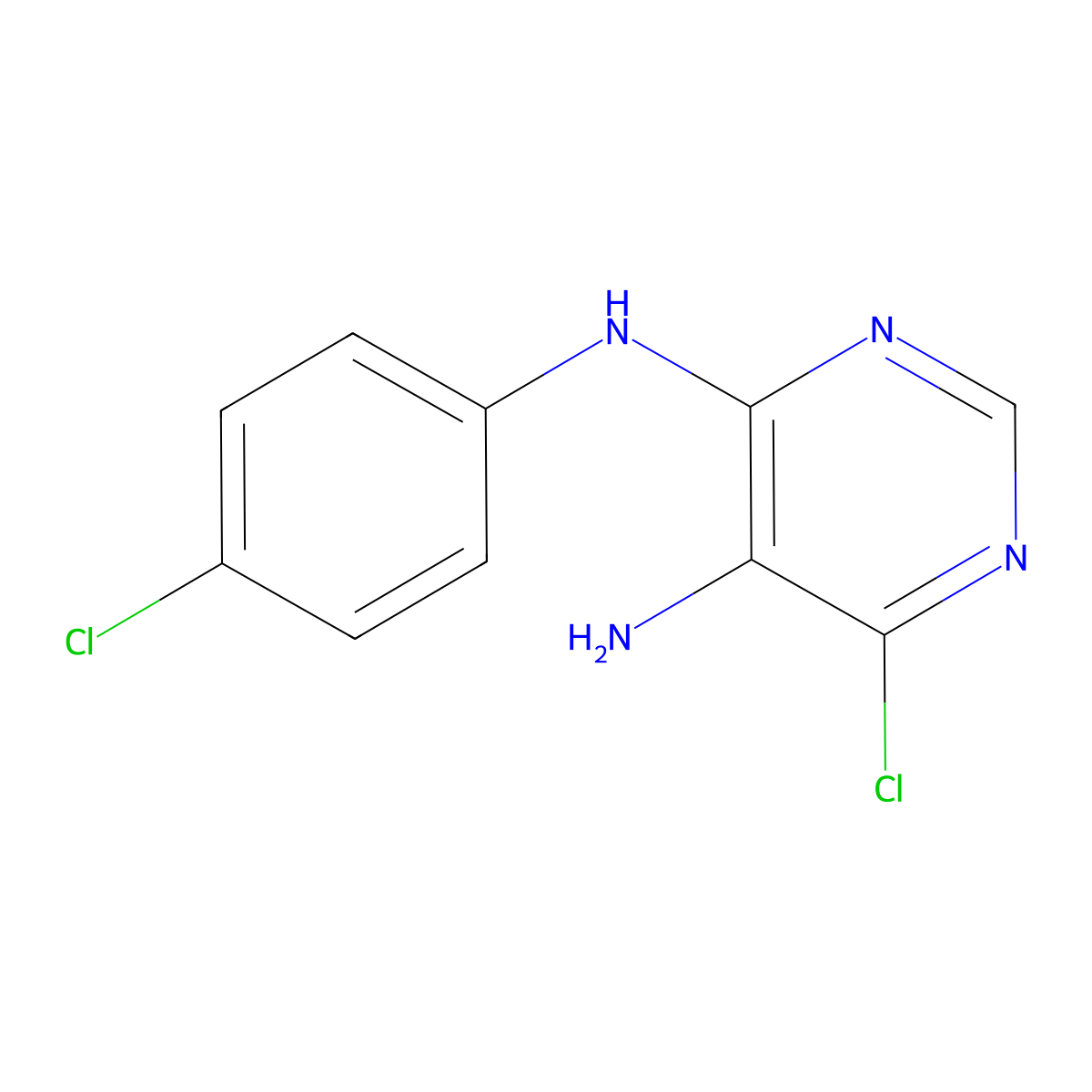 6-Chloro-N4-(4-chlorophenyl)pyrimidine-4,5-diamine molecular structure, CAS 103505-49-3