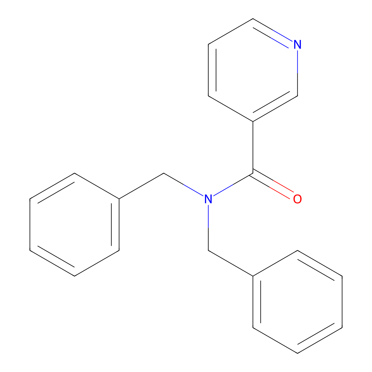 N,N-dibenzylpyridine-3-carboxamide molecular structure, CAS 103505-66-4