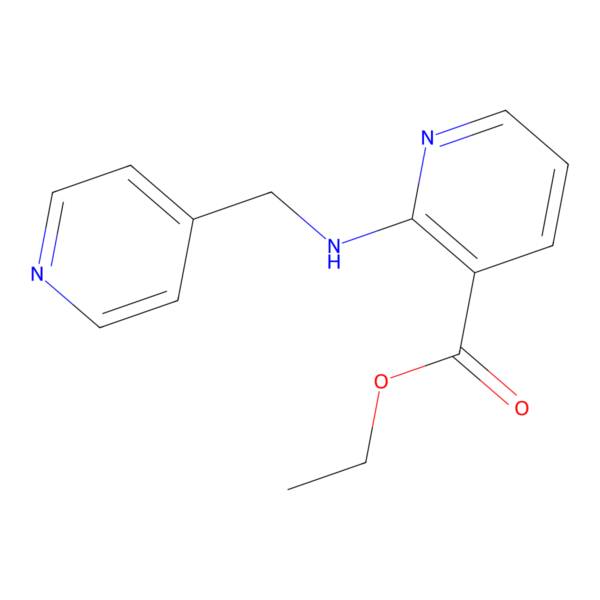 Ethyl 2-((pyridin-4-ylmethyl)amino)nicotinate molecular structure, CAS 1035055-46-9