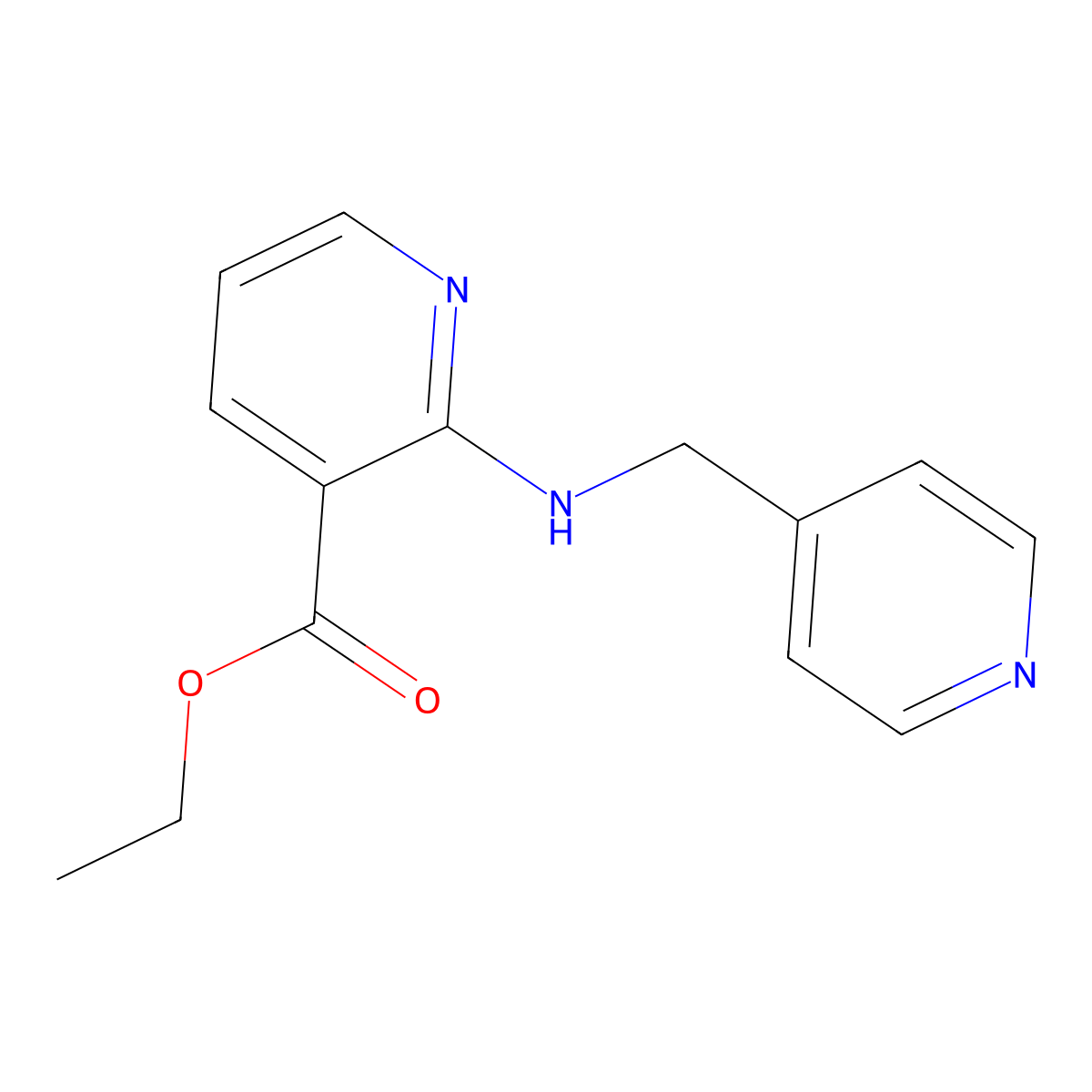Ethyl 2-((pyridin-4-ylmethyl)amino)nicotinate molecular structure, CAS 1035055-46-9