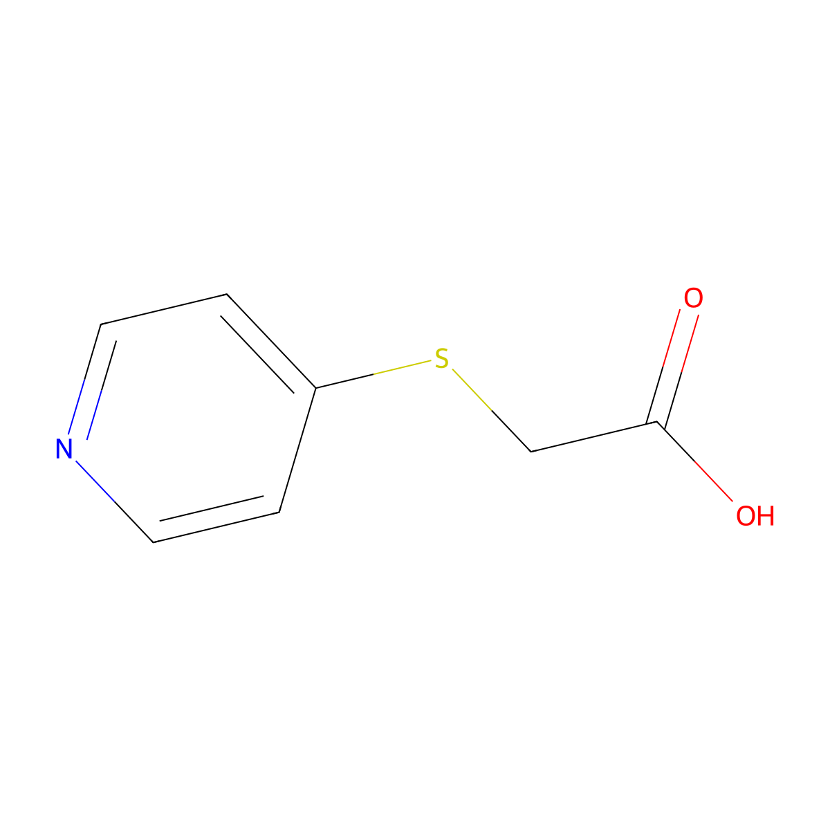 (4-Pyridylthio)acetic acid molecular structure, CAS 10351-19-6