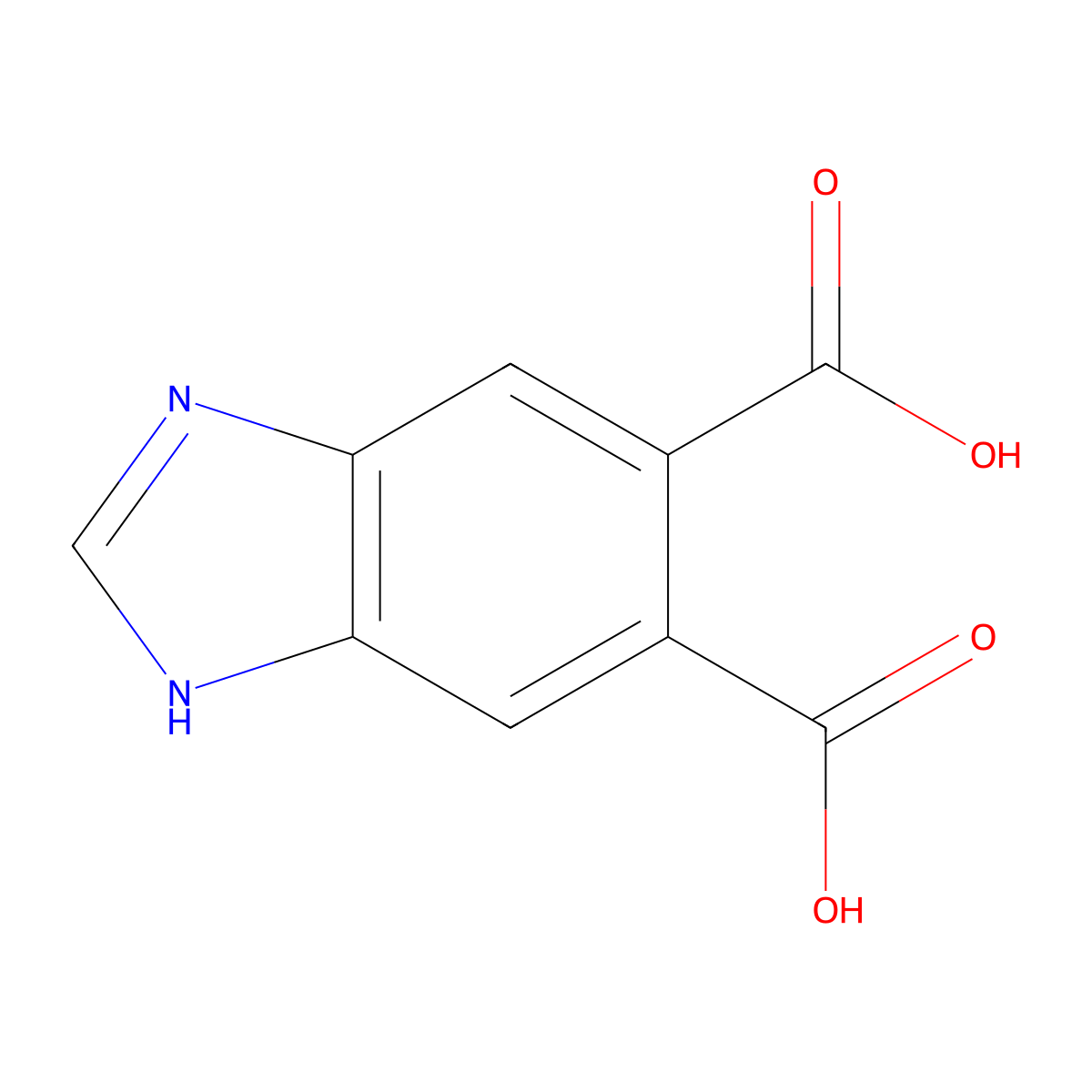 Benzimidazole-5,6-dicarboxylic acid molecular structure, CAS 10351-75-4