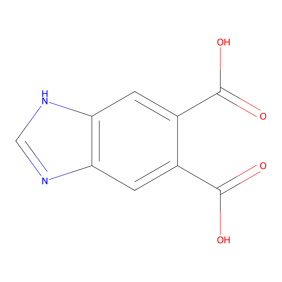 Benzimidazole-5,6-dicarboxylic acid molecular structure, CAS 10351-75-4