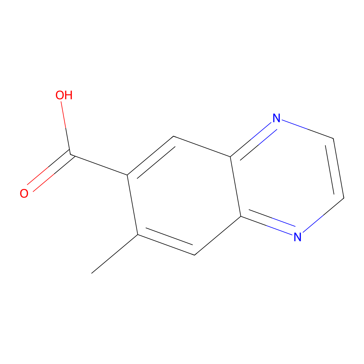 7-Methylquinoxaline-6-carboxylic acid molecular structure, CAS 10351-82-3