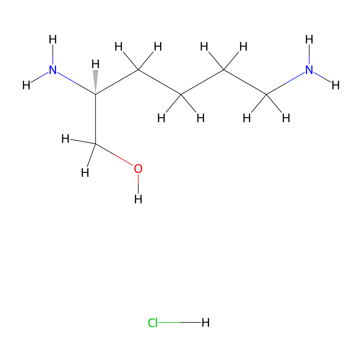 (S)-2,6-Diaminohexan-1-ol hydrochloride molecular structure, CAS 1035189-62-8