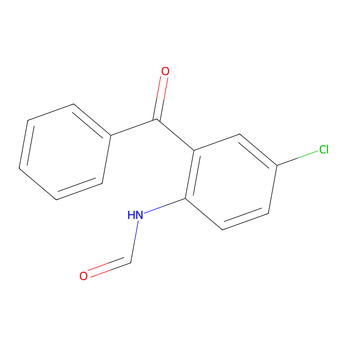 N-(2-Benzoyl-4-chlorophenyl)formamide molecular structure, CAS 10352-28-0