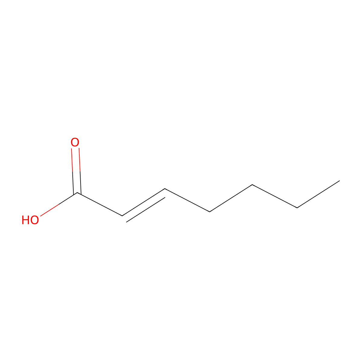 2-Heptenoic acid molecular structure, CAS 10352-88-2