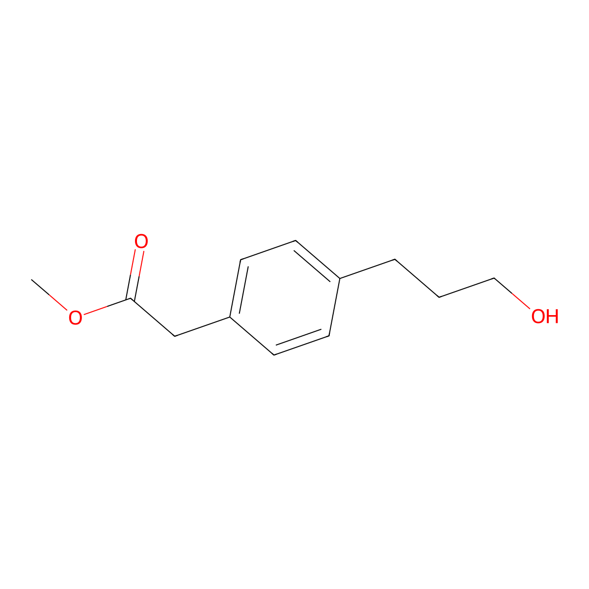 Methyl 2-[4-(3-hydroxypropyl)phenyl]acetate molecular structure, CAS 1035211-51-8