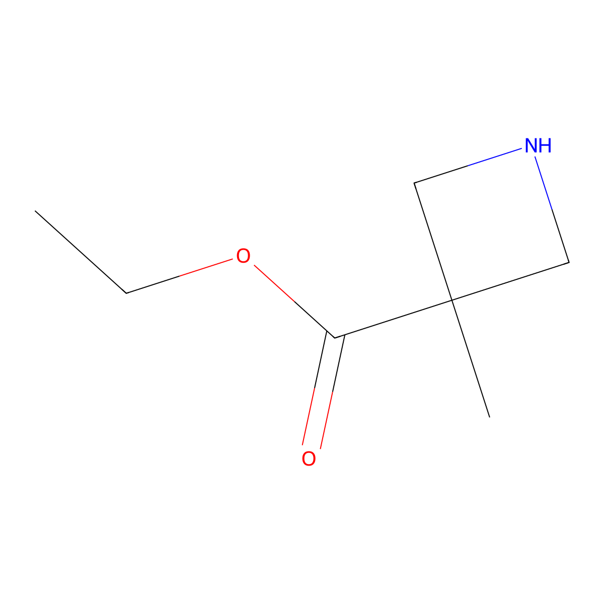 Ethyl 3-methylazetidine-3-carboxylate molecular structure, CAS 1035217-25-4