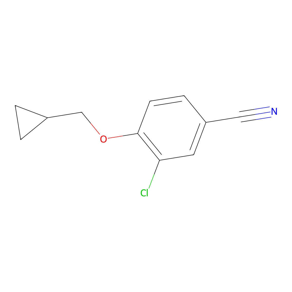 3-Chloro-4-(cyclopropylmethoxy)benzonitrile molecular structure, CAS 1035217-31-2