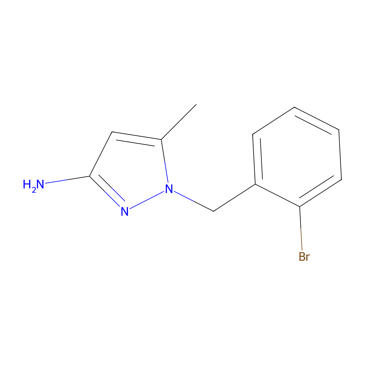 1-(2-bromobenzyl)-5-methyl-1H-pyrazol-3-amine molecular structure, CAS 1035223-67-6