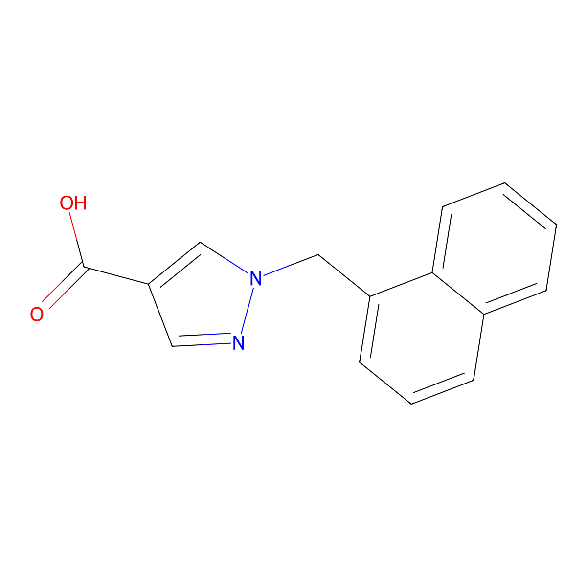 1-(1-naphthylmethyl)-1H-pyrazole-4-carboxylic acid molecular structure, CAS 1035224-62-4