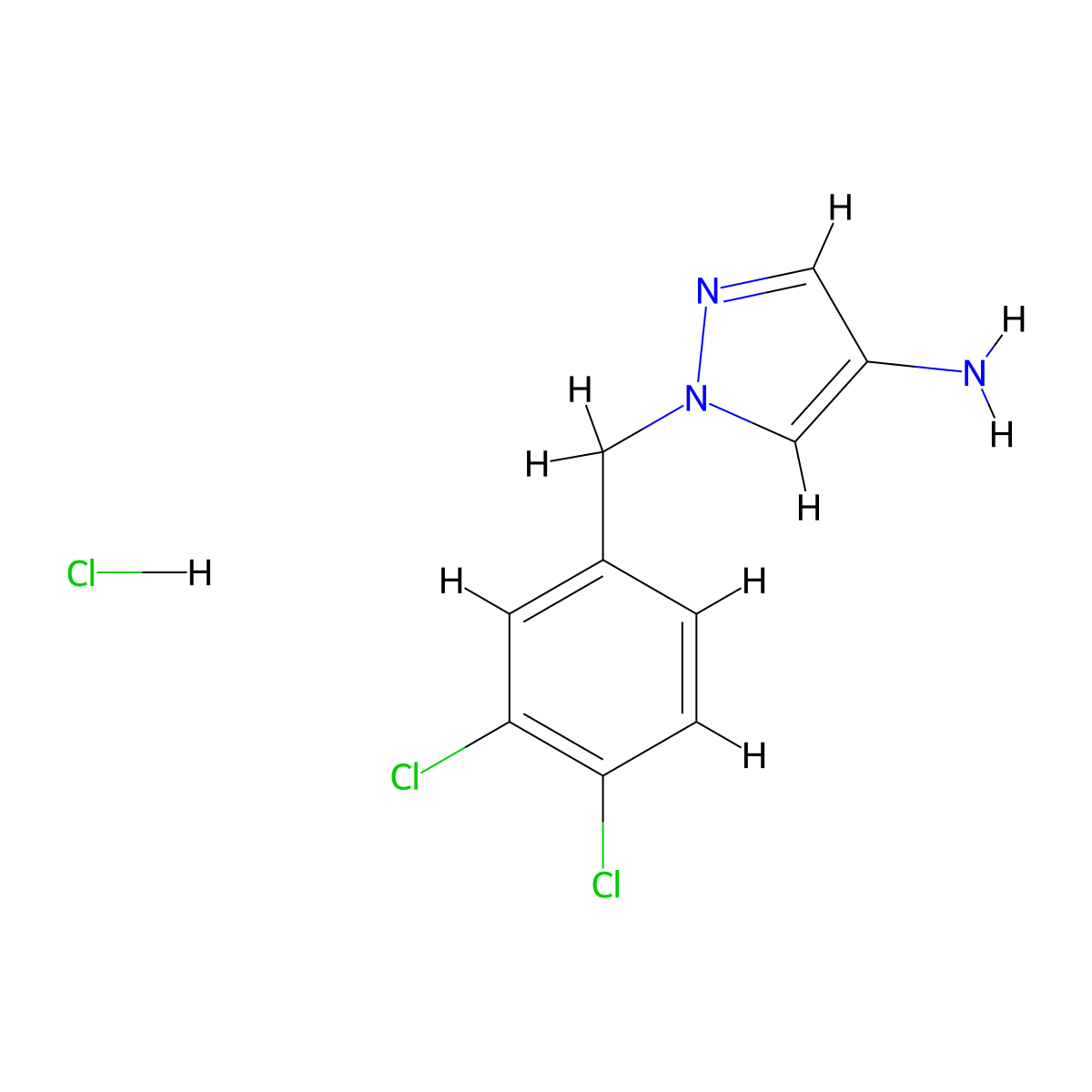 1-(3,4-Dichlorobenzyl)-1H-pyrazol-4-amine hydrochloride molecular structure, CAS 1035225-28-5