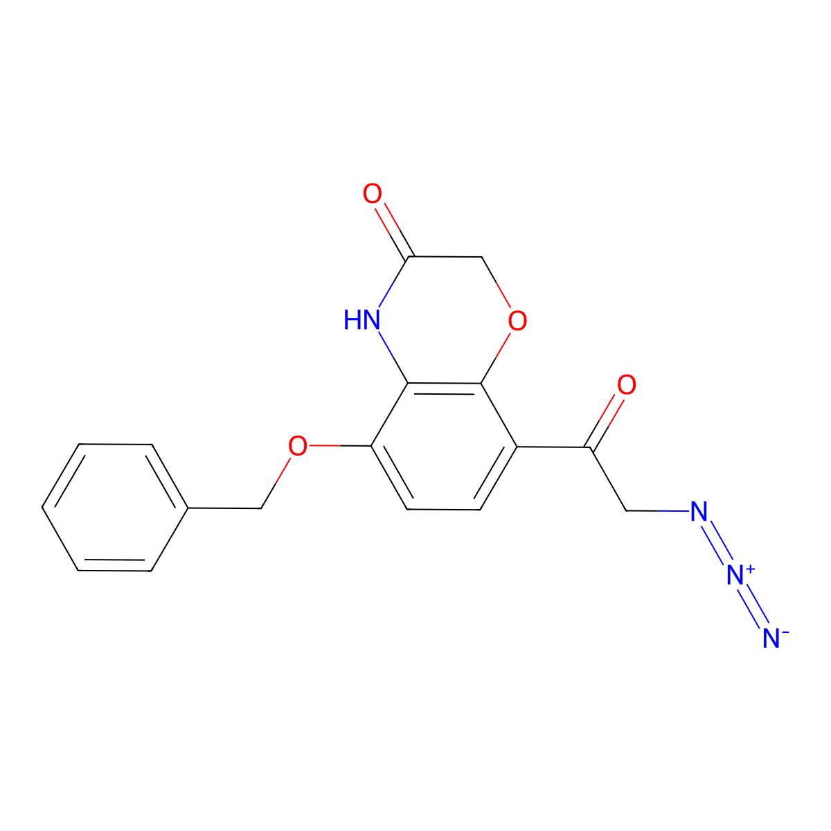 8-(2-Azidoacetyl)-5-(benzyloxy)-2H-benzo[b][1,4]oxazin-3(4H)-one molecular structure, CAS 1035229-34-5