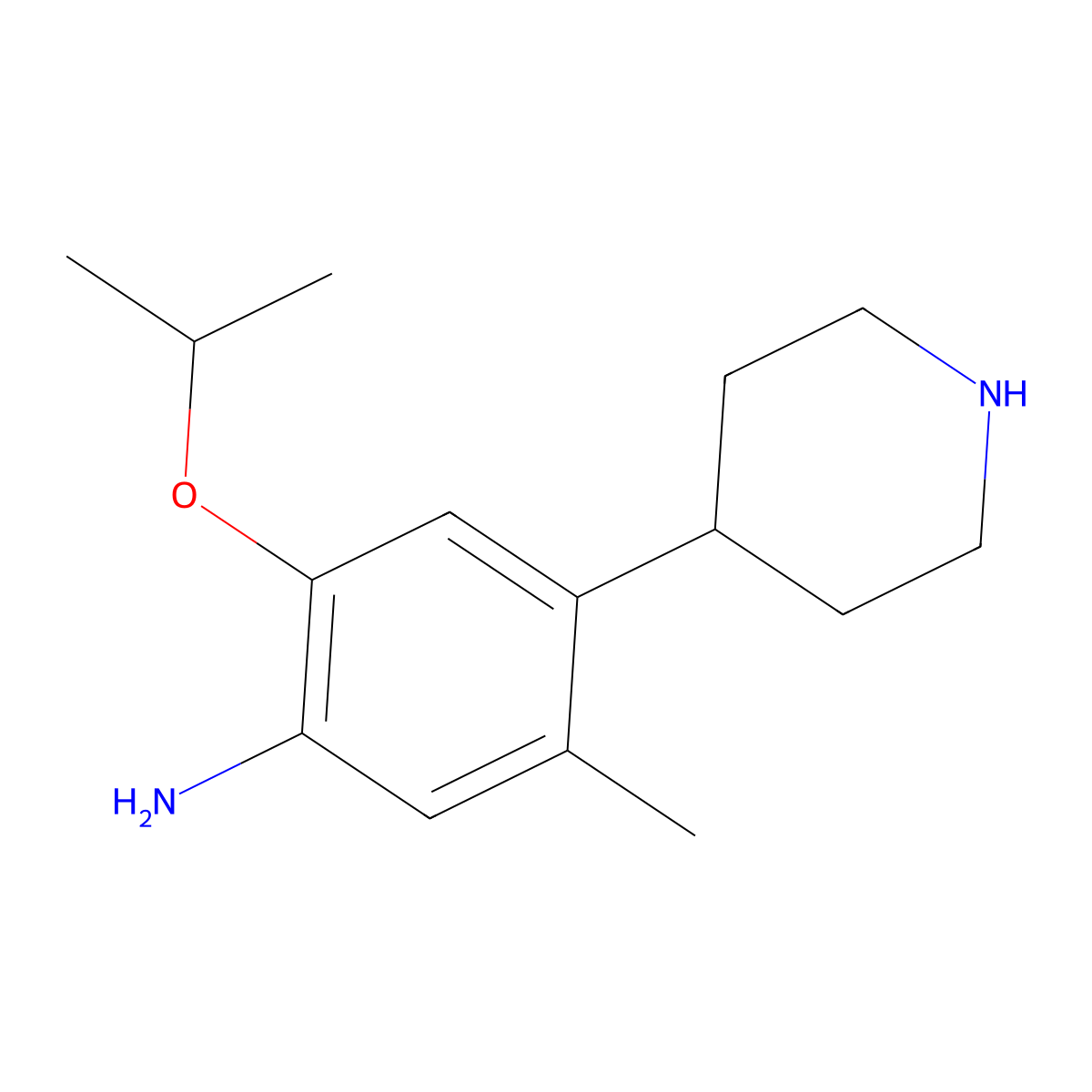 2-Isopropoxy-5-methyl-4-(piperidin-4-yl)aniline molecular structure, CAS 1035230-24-0