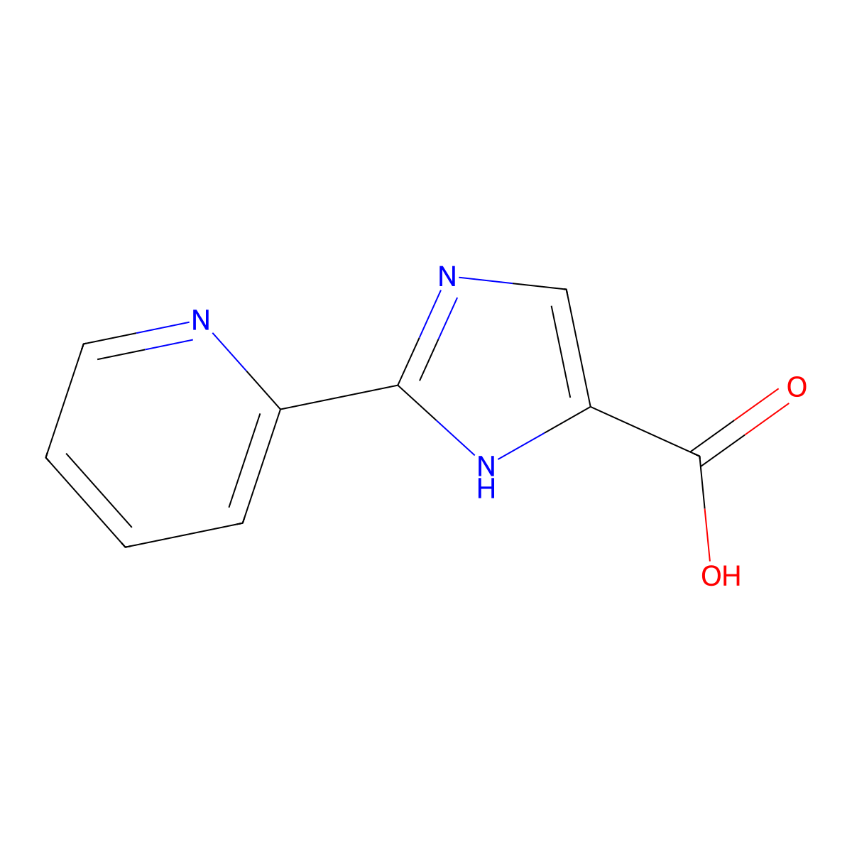 2-(pyridin-2-yl)-1H-imidazole-5-carboxylic acid molecular structure, CAS 1035234-97-9